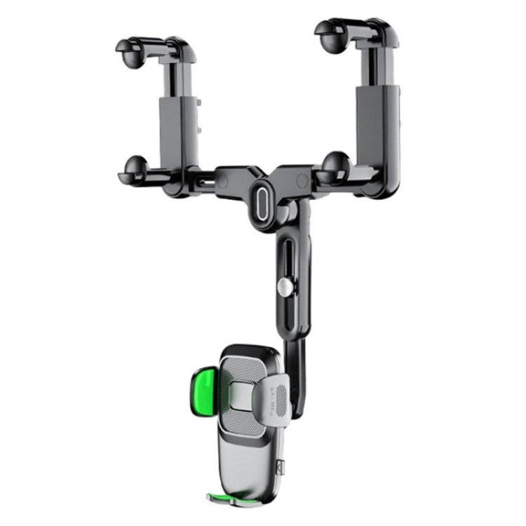 R009 Universal Vehicle Retractable Phone Clip Holder Car Rearview Mirror Cell Phone Mount(Green)