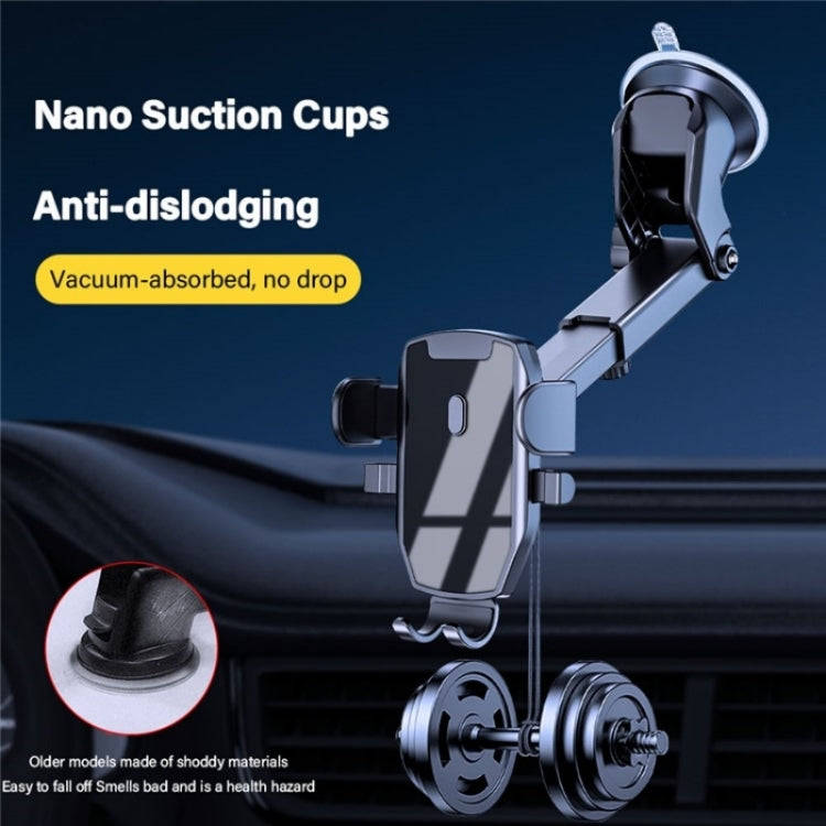 D46+101+K5 Universal Suction Cup Car Center Console Phone Mount Bracket With Telescopic Arm