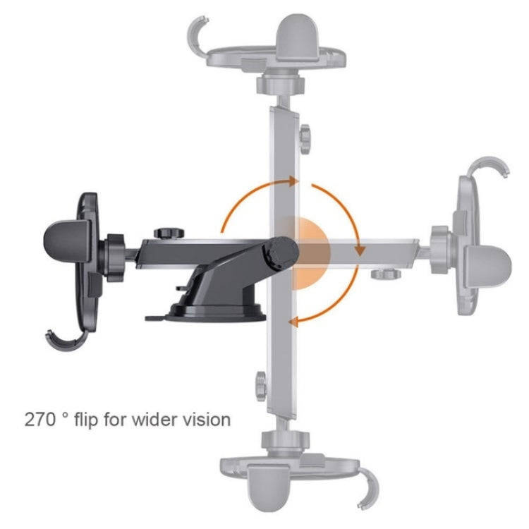 D33 With Air Vent Clip Suction Cup Base Gravity Sensing Car Phone Holder Bracket(Black)
