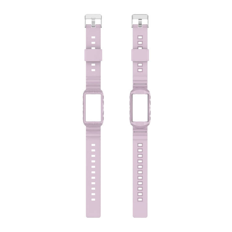 For Fitbit Charge 6 / 5 / 4 / 3 Armor Integrated TPU Watch Band(Light Purple)