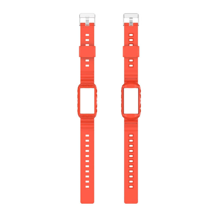 For Fitbit Charge 6 / 5 / 4 / 3 Armor Integrated TPU Watch Band(Orange)