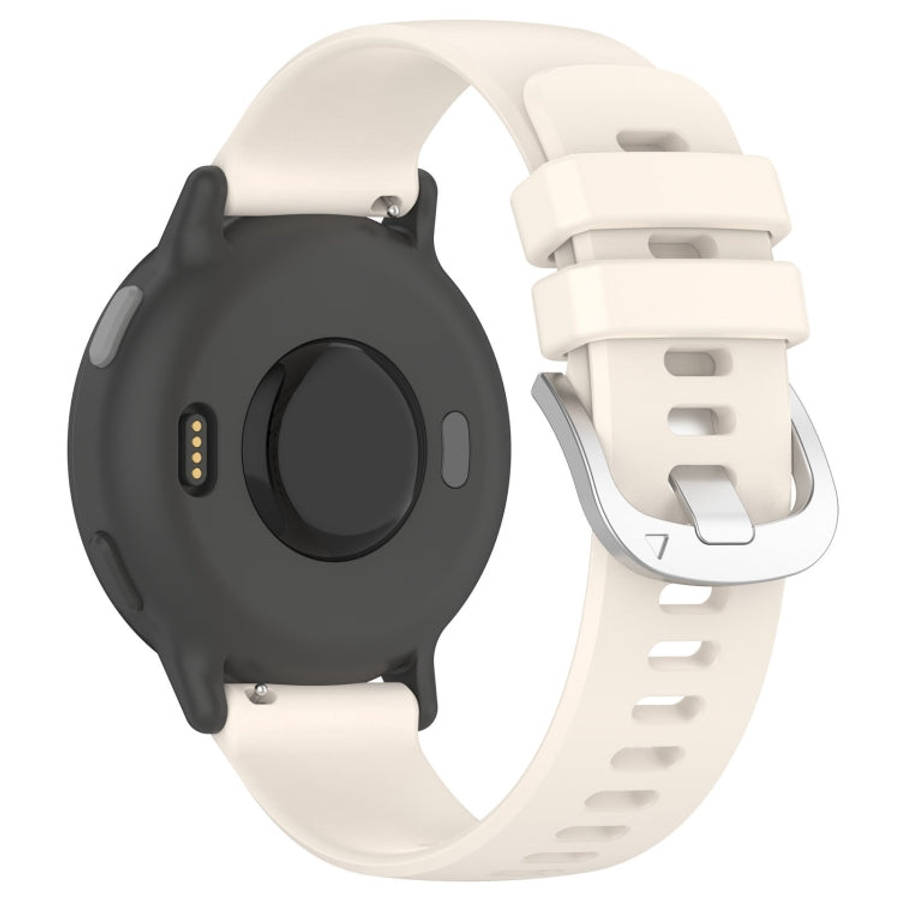 For Garmin Vivoactive 5 Liquid Glossy Silver Buckle Silicone Watch Band(Starlight)