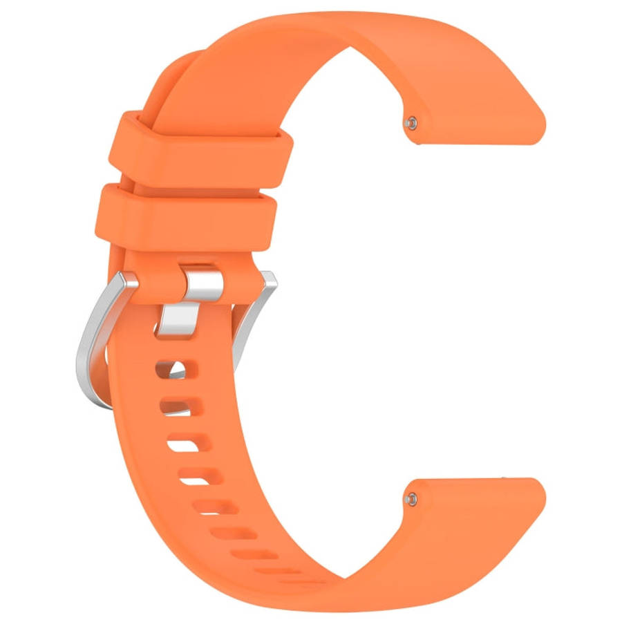 For Garmin Venu 3S Liquid Glossy Silver Buckle Silicone Watch Band(Orange)