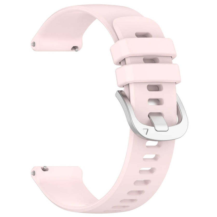 For Garmin Venu 3S Liquid Glossy Silver Buckle Silicone Watch Band(Pink)