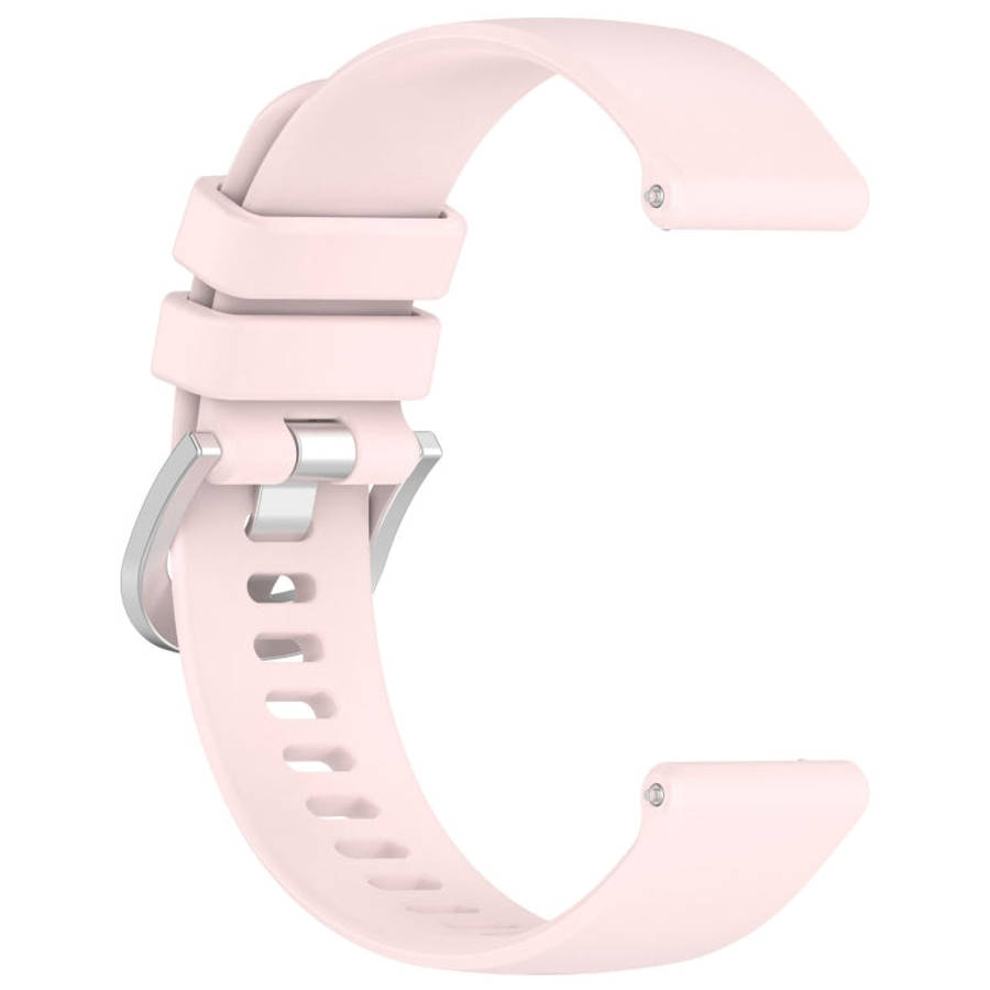 For Garmin Venu 3S Liquid Glossy Silver Buckle Silicone Watch Band(Pink)