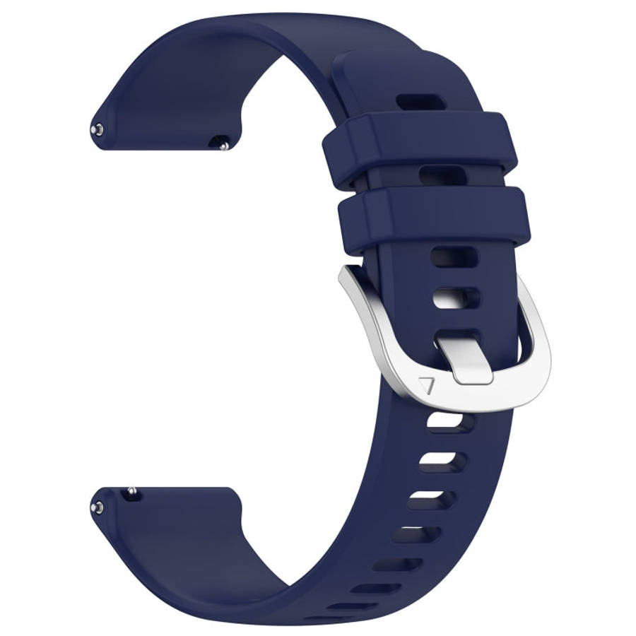 For Samsung Galaxy 4 / 4 Classic Liquid Glossy Silver Buckle Silicone Watch Band(Dark Blue)