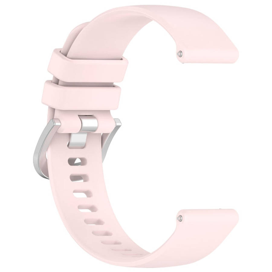 For Samsung Galaxy 5 / 5 Pro Liquid Glossy Silver Buckle Silicone Watch Band(Pink)