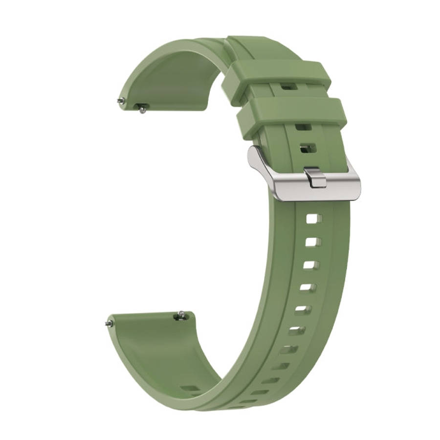 For Huawei Watch 4 Pro Tire Pattern Silver Buckle Silicone Watch Band(Green)
