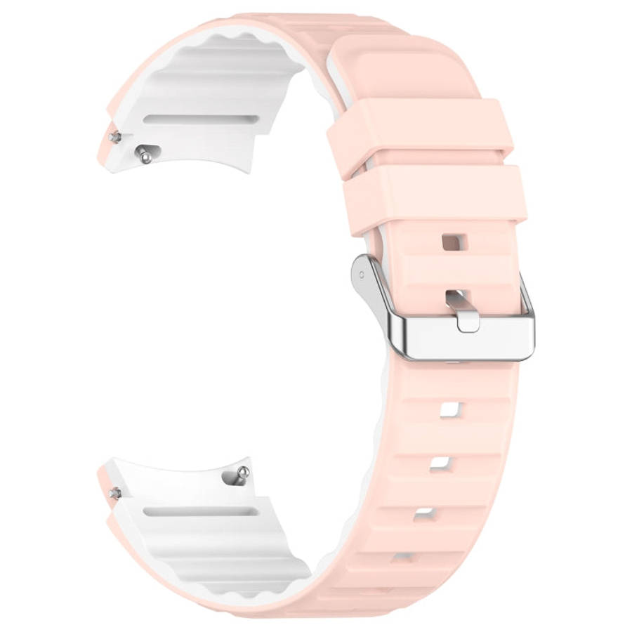 For Samsung Galaxy Watch 3 41mm Two Color Horizontal Silicone Watch Band(Pink White)