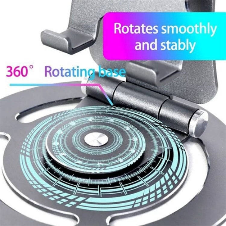 G62 Portable Folding 360-Degree Rotating Desktop Phone Holder(Grey)