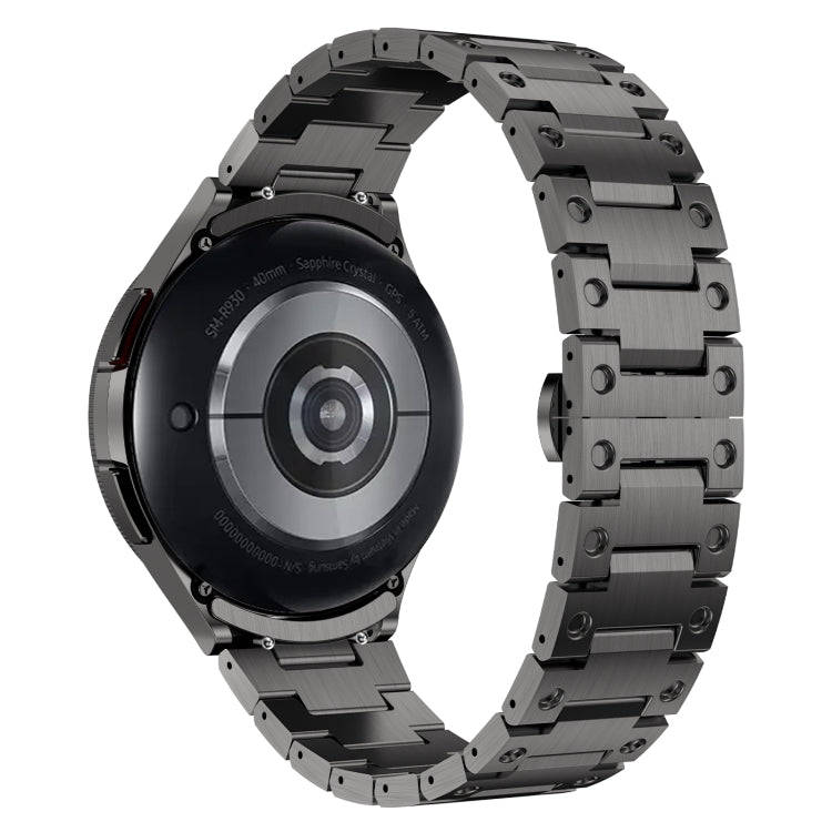 For Samsung Galaxy Watch 5 Pro Dual Circle Curved Connection Stainless Steel Watch Band(Gray)