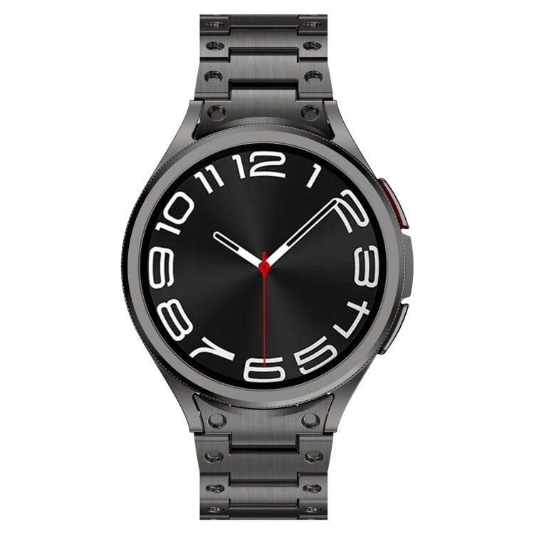 For Samsung Galaxy Watch 5 Pro Dual Circle Curved Connection Stainless Steel Watch Band(Gray)