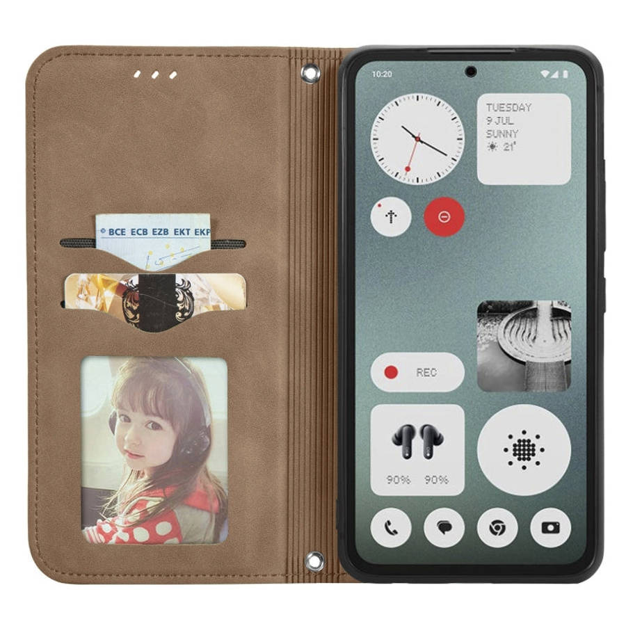 For  Nothing CMF Phone 1 Retro Skin Feel Magnetic Flip Leather Phone Case(Brown)
