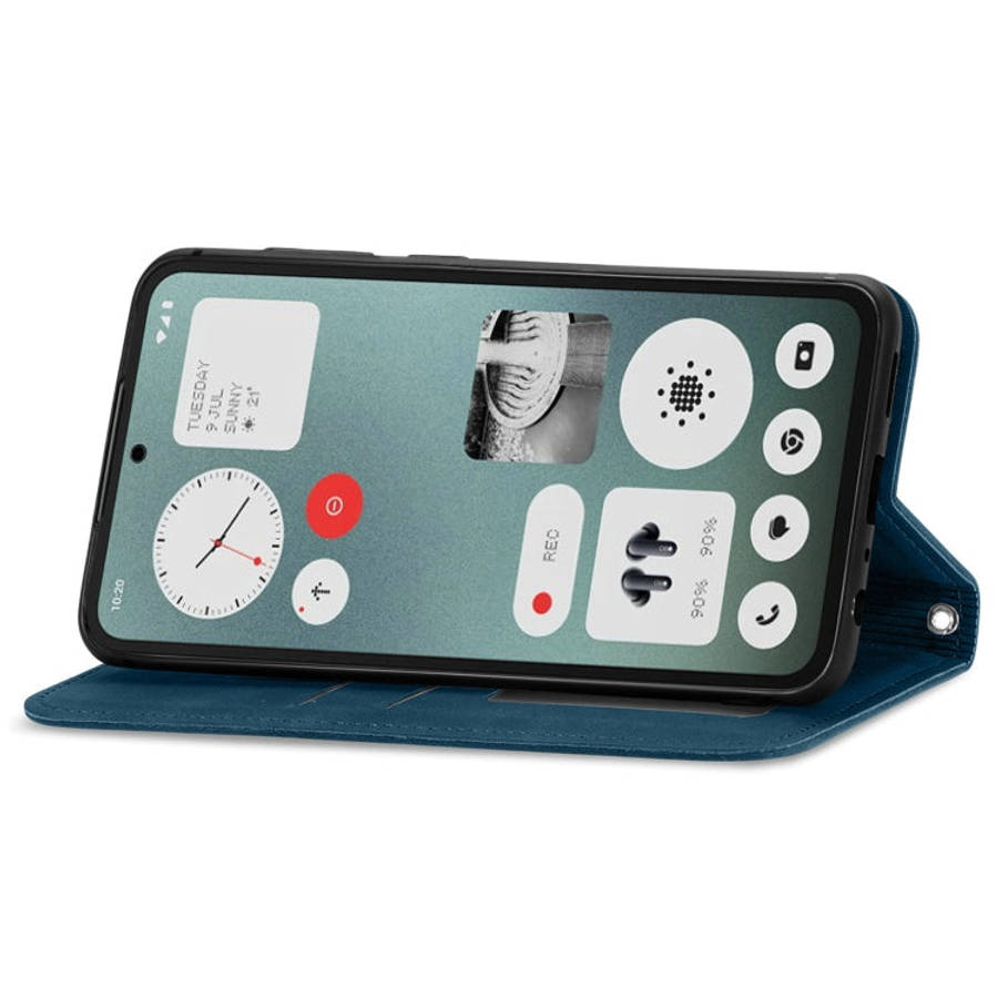 For  Nothing CMF Phone 1 Retro Skin Feel Magnetic Flip Leather Phone Case(Blue)