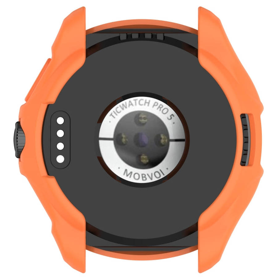For Ticwatch Pro 5 Armored Semi-Enclosed TPU Watch Protective Case(Black)