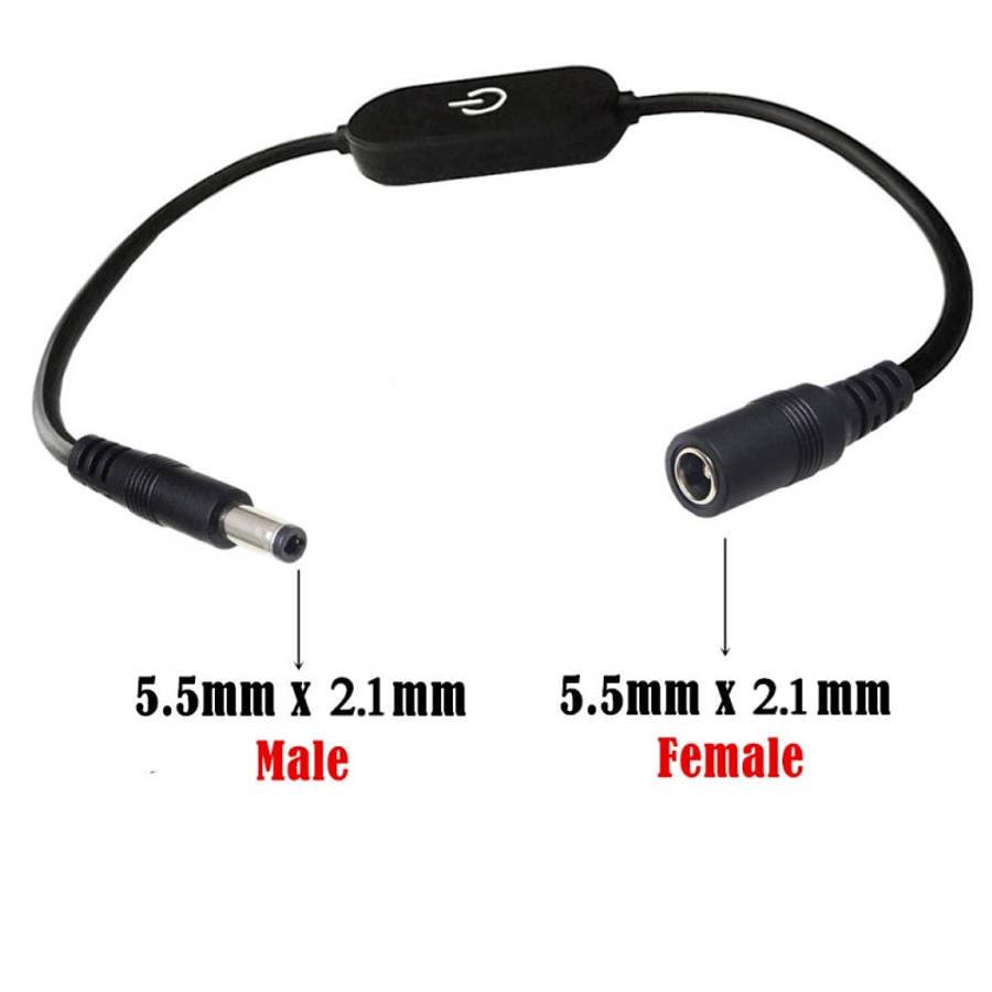 JUNSUNMAY DC 5.5mmx2.1mm LED Touch Inline Dimmer Switch Controller for Single Color, Length 30cm(...