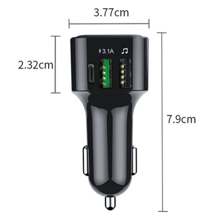 Colorful light Car Hands-free Call Bluetooth Receiver Support U Disk MP3 Player