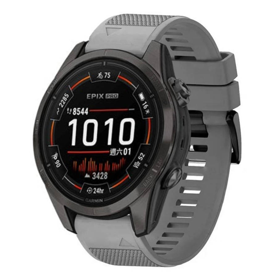 For Garmin Epix Pro 51mm Quick Release 26mm Silicone Watch Band(Grey)