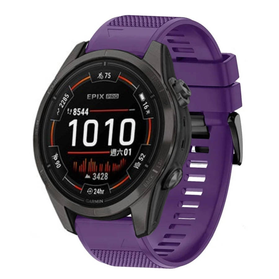 For Garmin Epix Pro 51mm Quick Release 26mm Silicone Watch Band(Purple)