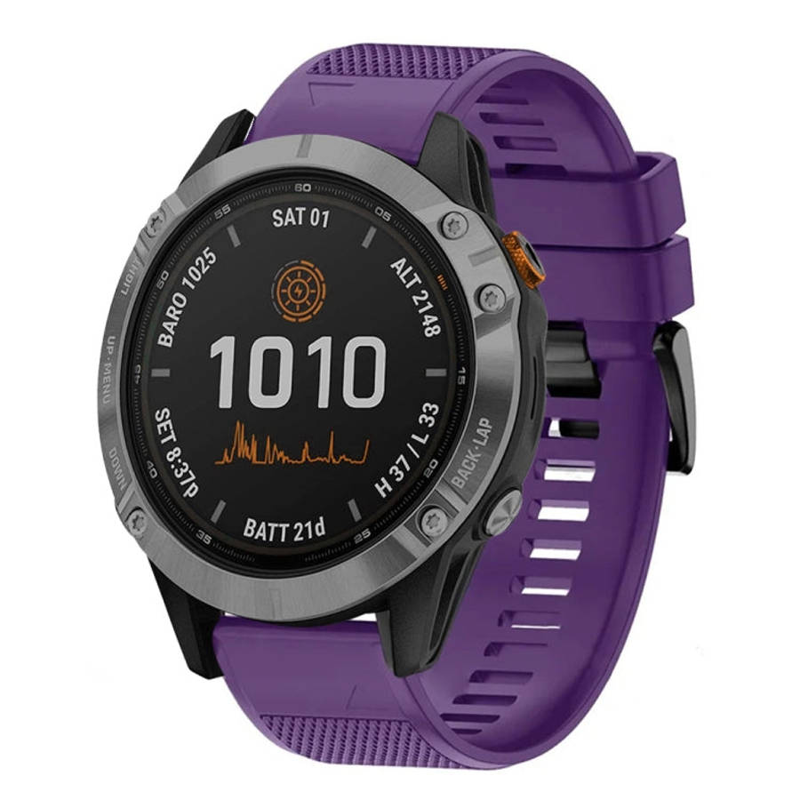For Garmin Fenix 7 Pro 47mm Quick Release 22mm Silicone Watch Band(Purple)