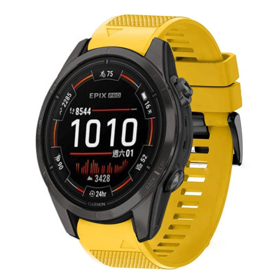 For Garmin Epix Pro 47mm Quick Release 22mm Silicone Watch Band(Yellow)