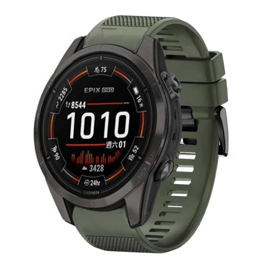 For Garmin Epix Pro 47mm Quick Release 22mm Silicone Watch Band(Army Green)