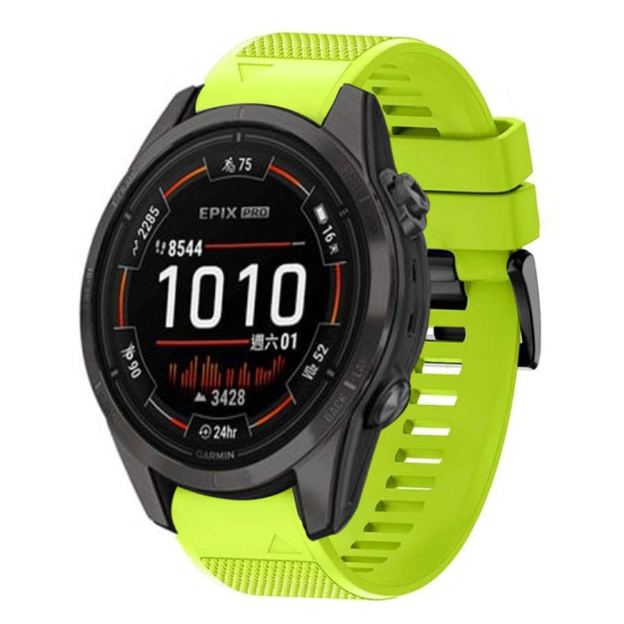 For Garmin Epix Pro 47mm Quick Release 22mm Silicone Watch Band(Lime Green)