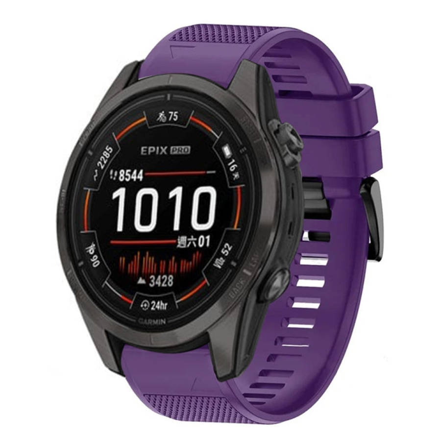 For Garmin Epix Pro 47mm Quick Release 22mm Silicone Watch Band(Purple)