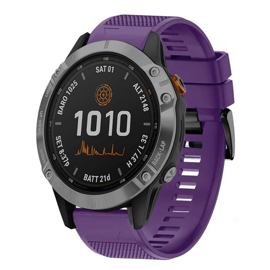 For Garmin Fenix 7 Solar Quick Release 22mm Silicone Watch Band(Purple)