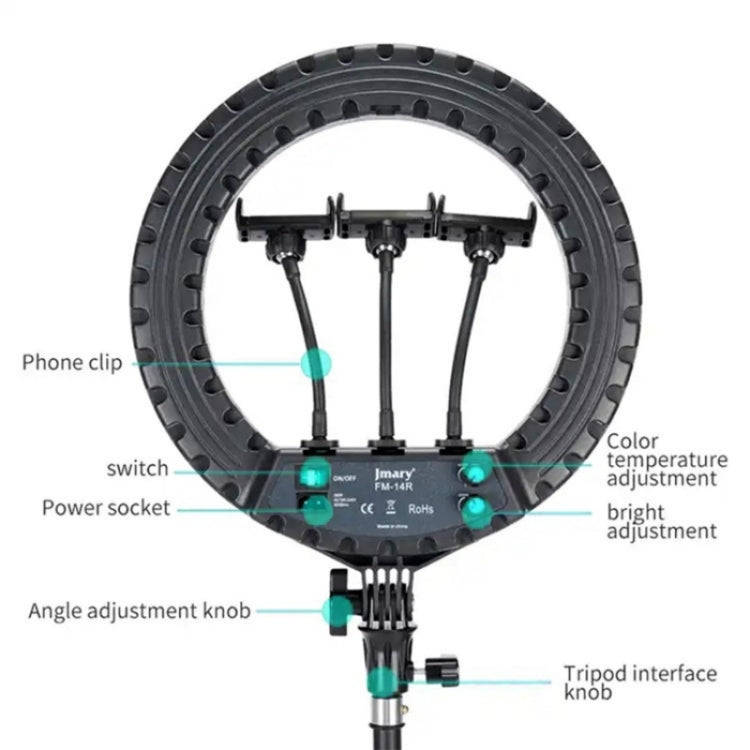 JMARY FM-14R Photography Light 14-inch Live Streaming Ring Light Photography LED Fill Light(US Plug)