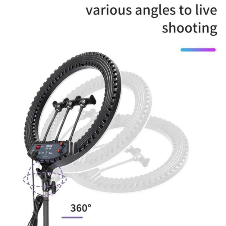 JMARY FM-18R LED Beauty Ring Light 18-inch Photography Live Streaming Fill Light(US Plug)