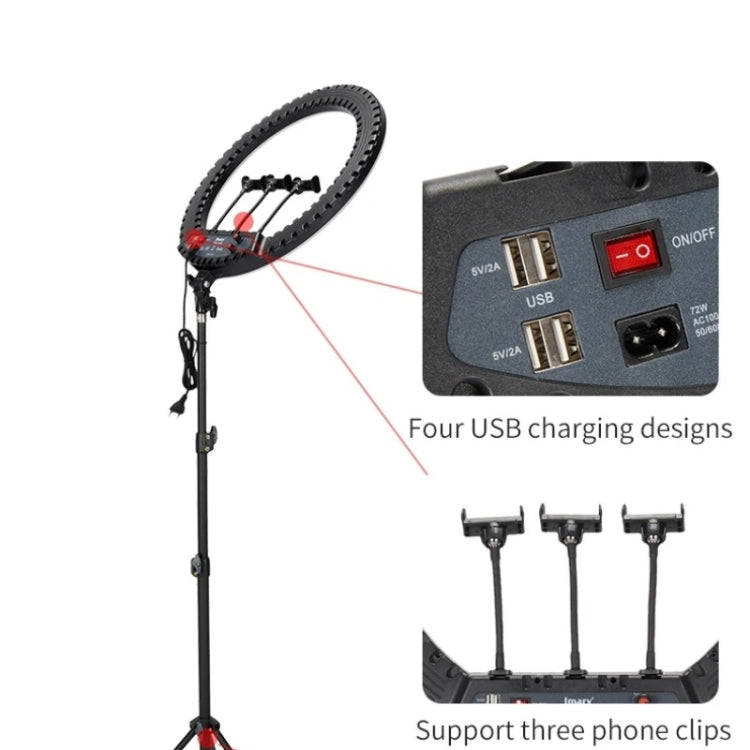 JMARY FM-21R With Remote Control Phone Clip 21-inch Dimmable LED Ring Light(US Plug)