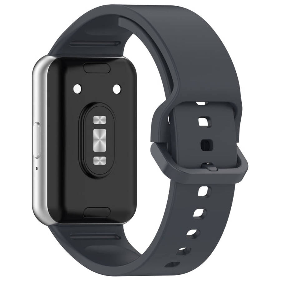 For Samsung Galaxy Fit 3 Solid Color Colorful Buckle Silicone Watch Band(Gray)