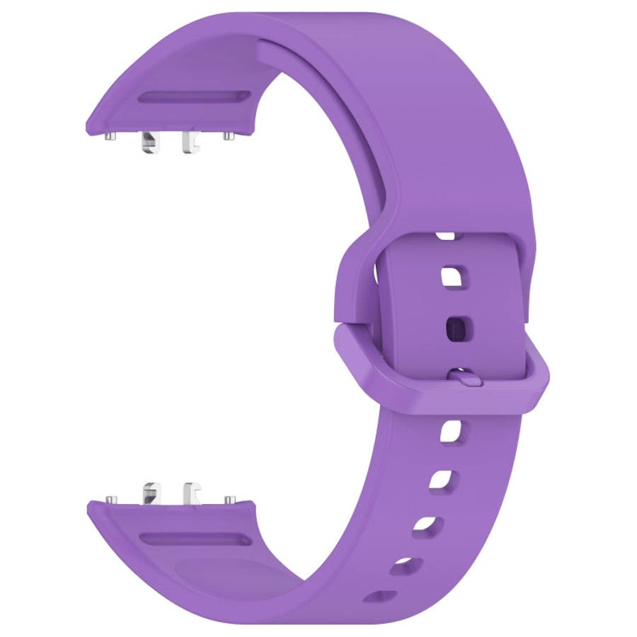 For Samsung Galaxy Fit 3 Solid Color Colorful Buckle Silicone Watch Band(Purple)