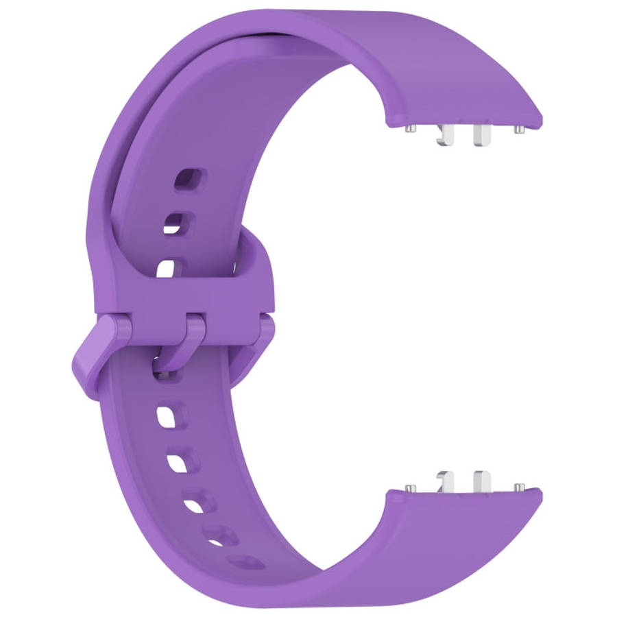 For Samsung Galaxy Fit 3 Solid Color Colorful Buckle Silicone Watch Band(Purple)