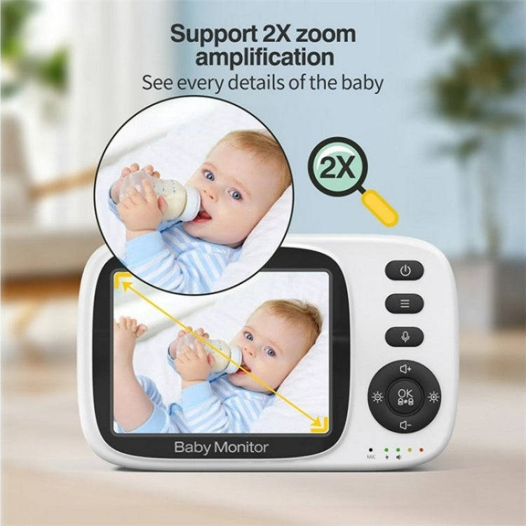 MC632A 2 Way Voice Talk Temperature Monitoring Baby Camera 3.2 inch Screen Baby Monitor(EU Plug)