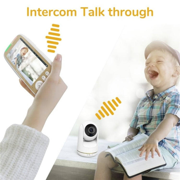 VB803 Built-in Lullabies PTZ Rotation HD Baby Security Camera 5-inch Baby Monitor(EU Plug)