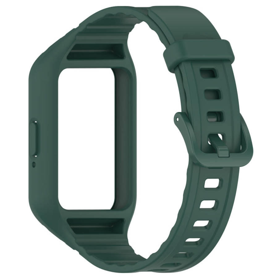 For Samsung Galaxy Fit 3 Integrated TPU Watch Band(Dark Green)