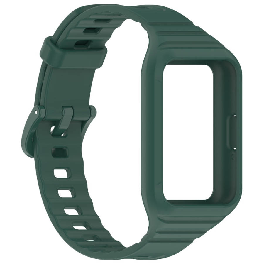 For Samsung Galaxy Fit 3 Integrated TPU Watch Band(Dark Green)