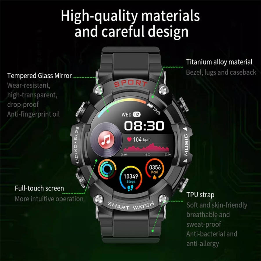 T96 1.52 inch Amoled Screen 2 in 1 Bluetooth Earphone Smart Watch(Black)
