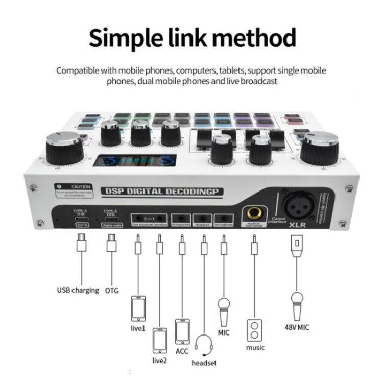 X7 48V Live Broadcast Audio Mixer Professional Microphone Live Sound Card