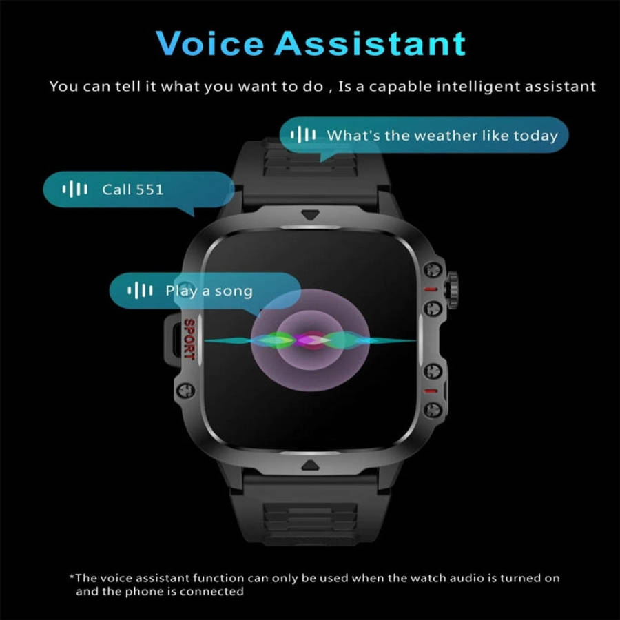 QX11 1.96 inch Color Screen Smart Watch Leather Strap Support Bluetooth Call(Black)