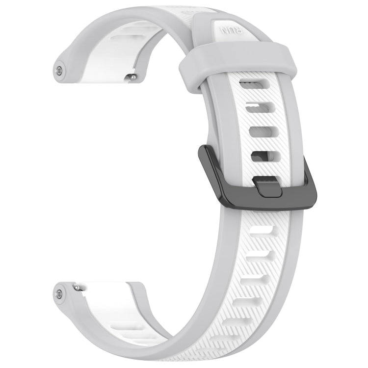 For Garmin Venu 2 22mm Two Color Textured Silicone Watch Band(White+Grey)