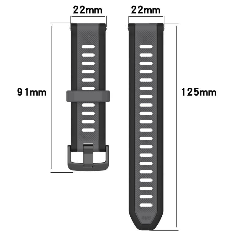 For Garmin Venu 2 22mm Two Color Textured Silicone Watch Band(White+Grey)
