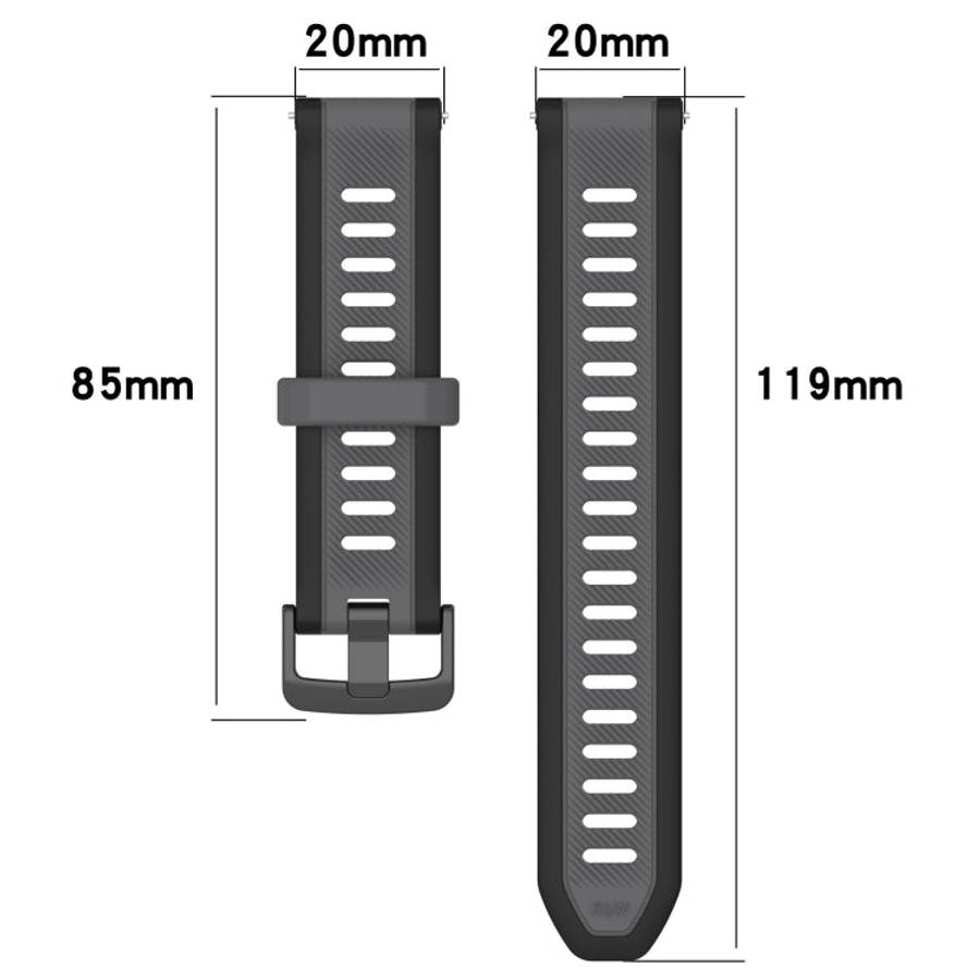 For Amazfit Bip 3 Pro 20mm Two-Color Textured Silicone Watch Band(Starlight + Black)