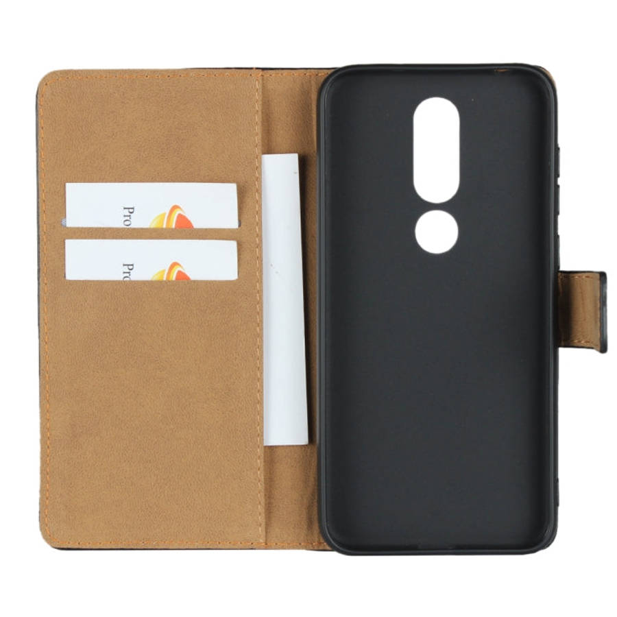 Leather Horizontal Flip Holster for Nokia X6 2018 with Magnetic Clasp and Bracket and Card Slo...