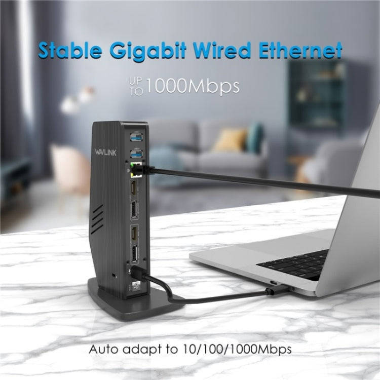 WAVLINK UG69PD5 USB-C HD 60Hz Monitor Adapter Dual 4K Display Docking Station, Plug:AU Plug