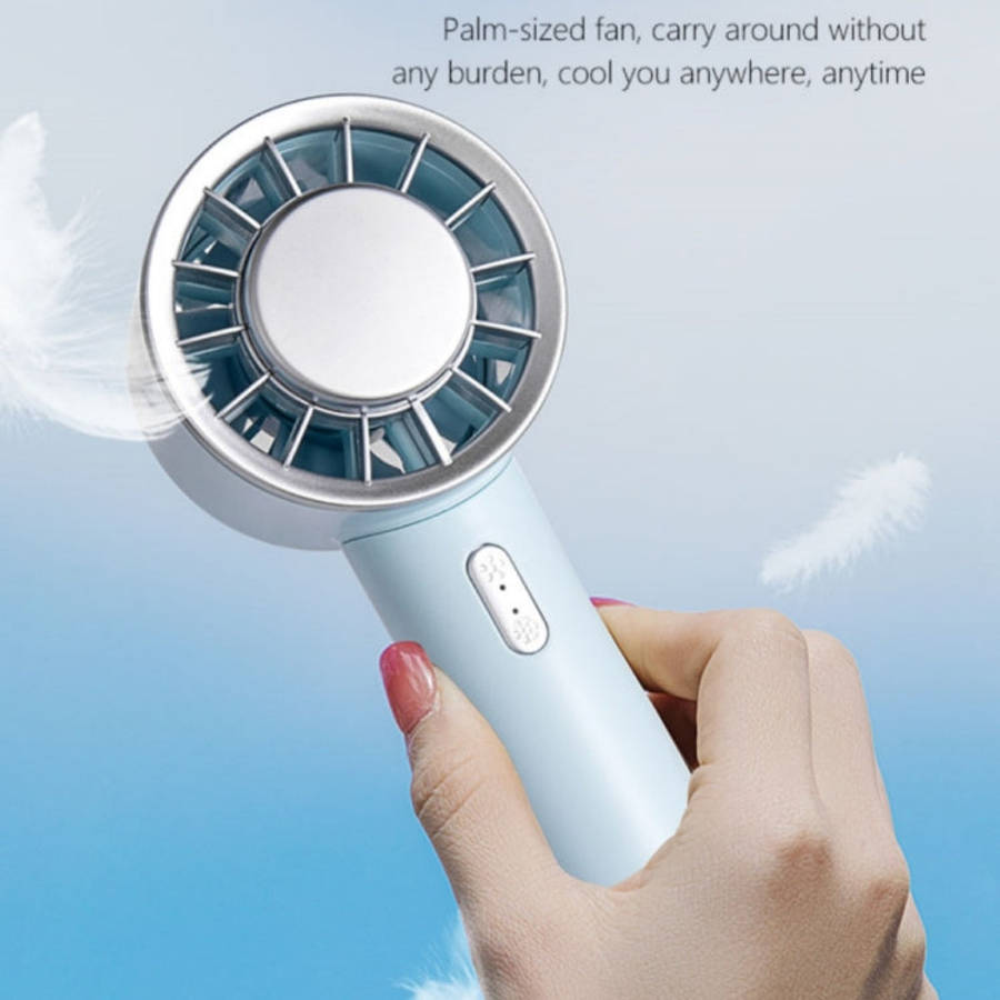 WX-633 Summer Handheld Fan 3 Speeds Semiconductor Cold Compress Desk Fan(Navy Blue)