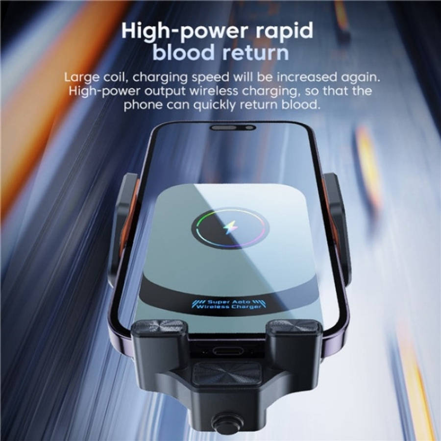 X16 Car Smart Sensor Phone Holder Magnetic Phone Mount Automatic Wireless Charger(Silver)