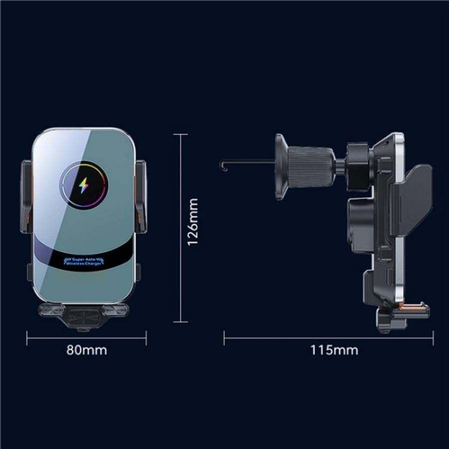 X16 Car Smart Sensor Phone Holder Magnetic Phone Mount Automatic Wireless Charger(Silver)
